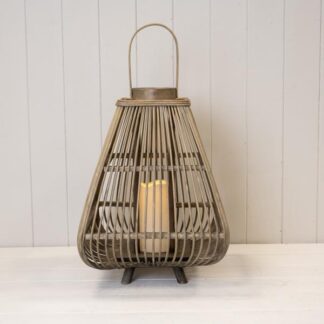 Medium Bamboo Lantern with LED Candle