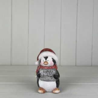 Penguin With Merry Christmas Sign