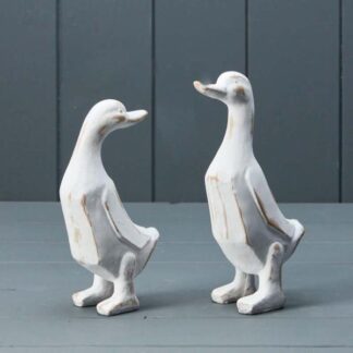 Mixed Whitewashed Wooden Ducks