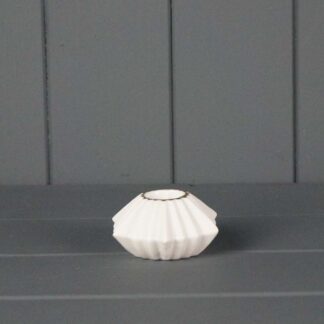 Ceramic Candle Holder with Gold Rim