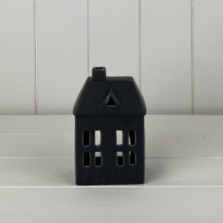 Black Ceramic House Tealight Holder