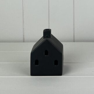 Black Ceramic House Ornament with LED
