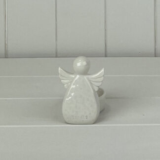 White Ceramic Angel Tealight Holder