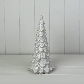 Glazed Ceramic Tree Ornament with Textured Detail