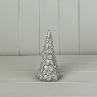 Glazed Ceramic Tree Ornament with Textured Detail
