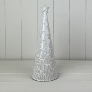 Glazed Ceramic Tree Ornament with Textured Detail