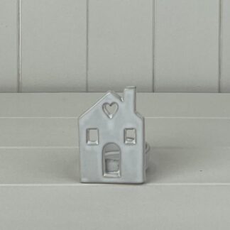 White Ceramic House Tealight Holder