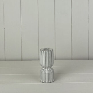 Glazed Ceramic Candle Holder with Textured Detail