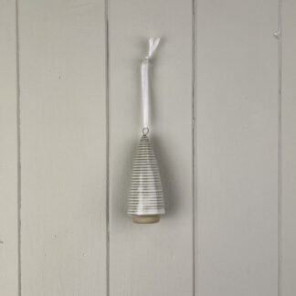 Glazed Ceramic Hanging Tree Decoration with Textured Detail