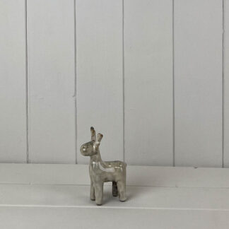 Beige Mottle Ceramic Reindeer Decoration