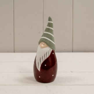 Dark Red / White Ceramic Gonk Decoration