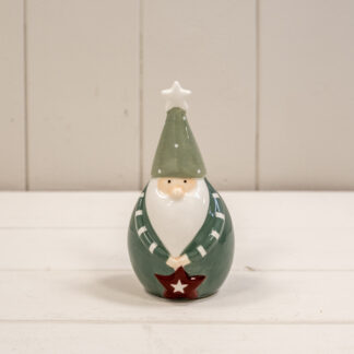 Dark Green/White Ceramic Gonk Decoration