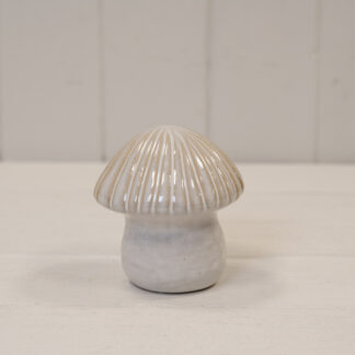 Large Glazed Ceramic Mushroom Ornament with Textured Detail