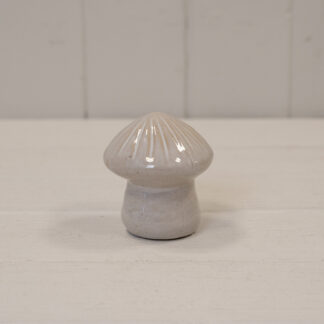Medium Glazed Ceramic Mushroom Ornament with Textured Detail