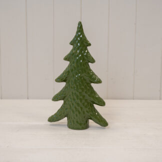 Large Dimpled Green Ceramic Christmas Tree Ornament