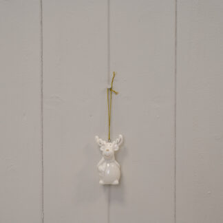 White Ceramic Hanging Reindeer