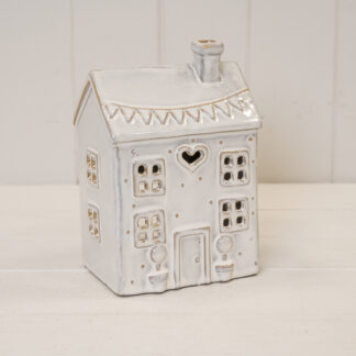 Natural Ceramic Heart House for tealights