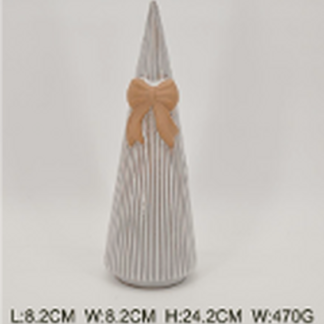 Medium Stoneglazed Striped Tree with Bow Detail