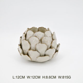Natural Stoneglazed Artichoke Candle Holder