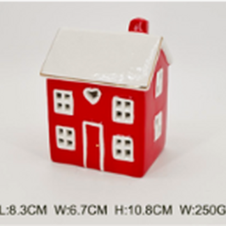Short Red Ceramic LED Ceramic Heart House