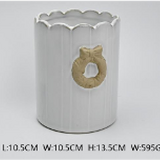 Stoneglazed Christmas Wreath Pot
