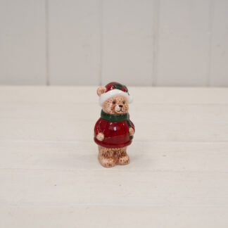Satchville Bear in a warm Traditional Red Knit