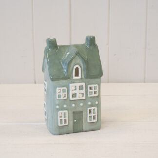 Nordic Green Ceramic Tealight Holder House