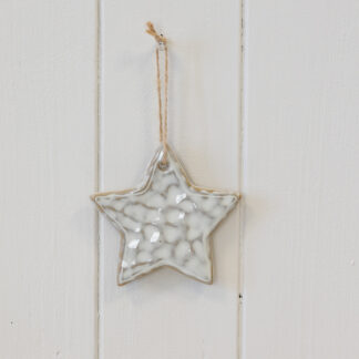 Ceramic Natural Hanging Dimpled Star Hanger