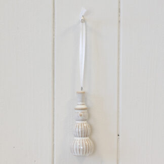 Hanging Ceramic Natural Snowman