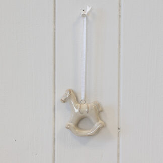 Hanging Ceramic Beige Rocking Horse