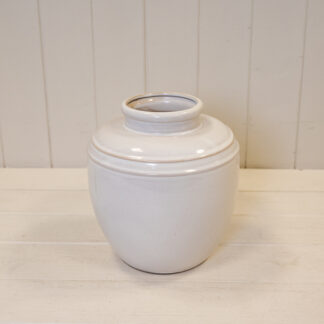 Natural Rustic Ceramic Vase with Double Line Detail Large