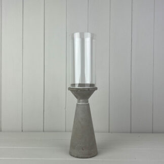 Concrete Candle Holder with Glass Shade