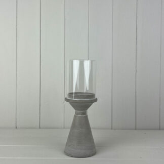 Concrete Candle Holder with Glass Shade