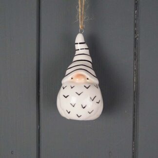 Black and White Ceramic Santa