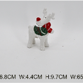 Ceramic Reindeer with Christmas Sweater and Scarf Small