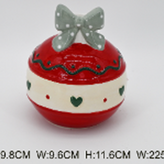 Red Candle Holder with Bow