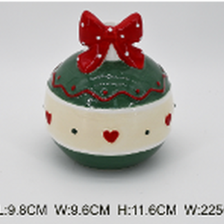 Green Candle Holder with Bow