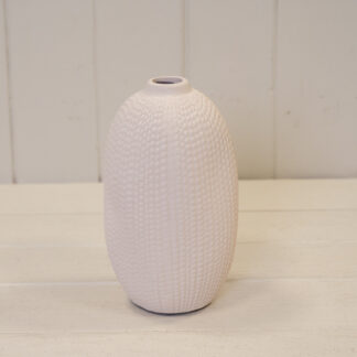 White Medium Textured Vase