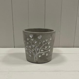 Grey Cement Love Tree Pot TD14