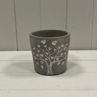 Grey Cement Love Tree Pot TD11cm