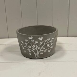 Grey Cement Love Tree Bowl