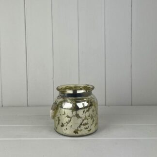Mercury glass pot with Rope handle
