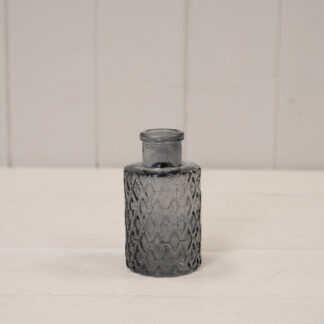 Cool Grey Mini Geometric Glass Bottle