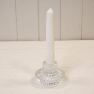 Clear Glass Two Way Candle Holder