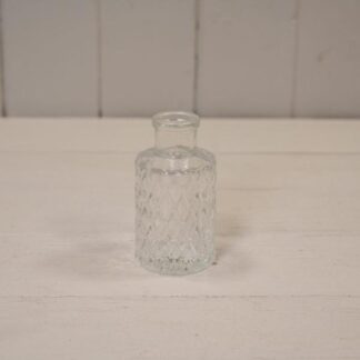 Clear Mini Geometric Glass Bottle