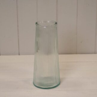 Clear Tall Ribbed Vase