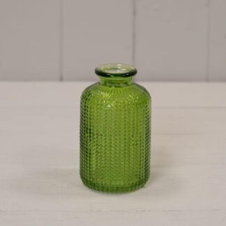 Emerald Green Dimpled Glass Bottle