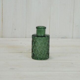 Green Mini Geometric Glass Bottle