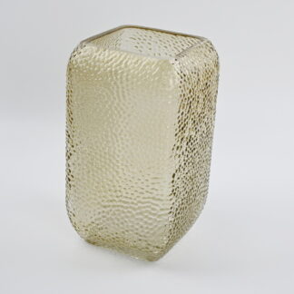 Light Brown Dimpled Square Vase