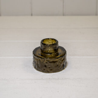 Olive Green Textured Candle Holder